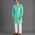 Blue woven cotton silk kurta set