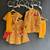 Mustard yellow embroidered cotton silk bandhgala set