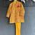 Mustard yellow embroidered cotton silk bandhgala set