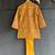 Mustard yellow embroidered cotton silk bandhgala set