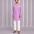 Lavender floral printed cotton silk Men Kurta Set