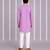 Lavender floral printed cotton silk Men Kurta Set