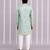 Green printed cotton silk kurta set