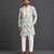 Off white printed cotton silk kurta set