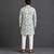 Off white printed cotton silk kurta set