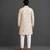 Off white printed cotton silk kurta set