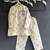 Off white printed cotton silk kurta set
