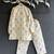 Off white printed cotton silk kurta set