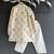 Off white printed cotton silk kurta set