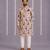 Purple off white printed cotton silk Men Kurta Set