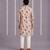 Purple off white printed cotton silk Men Kurta Set