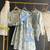 Powder blue floral printed cotton silk Men Kurta Set