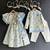 Powder blue floral printed cotton silk Men Kurta Set
