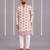 Off white purple printed cotton silk Men Kurta Set