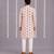 Off white purple printed cotton silk Men Kurta Set