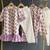 Off white purple printed cotton silk Men Kurta Set