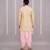 Yellow printed cotton silk dhoti kurta set