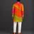 multicolor printed cotton silk men kurta set