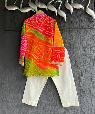 multicolor printed cotton silk men kurta set 5