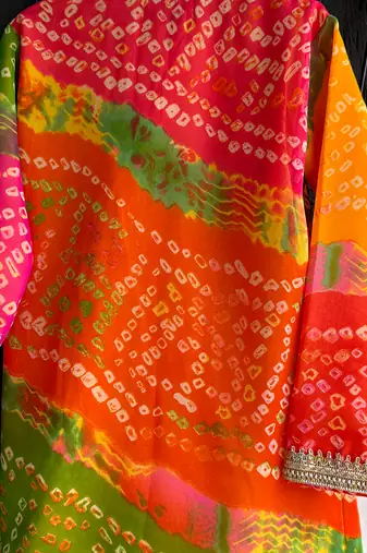multicolor printed cotton silk men kurta set