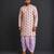 Off white purple printed cotton silk Men dhoti Kurta Set