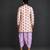 Off white purple printed cotton silk Men dhoti Kurta Set