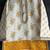 off white floral printed cotton silk men kurta set