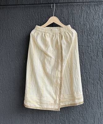 off white cotton silk mundu shirt set 5