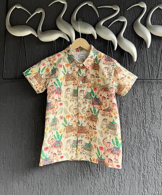 off white cotton silk mundu shirt set 8