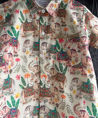 off white cotton silk mundu shirt set 9