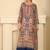 Blue crepe silk digital print suits full stitched free size upto 44