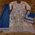 Blue crepe silk digital print suits full stitched free size upto 44