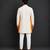 off white embroidered cotton silk men kurta set
