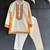 off white embroidered cotton silk men kurta set
