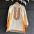 off white embroidered cotton silk men kurta set