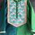 bottle green printed cotton silk men kurta set