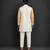 Off white yellow printed cotton silk Men Kurta Set