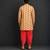 Gold printed cotton silk Men dhoti Kurta Set