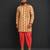 Gold printed cotton silk Men dhoti Kurta Set