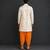 ivory white printed cotton silk men dhoti kurta set