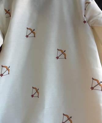 ivory white printed cotton silk men dhoti kurta set 8