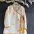 ivory white printed cotton silk men dhoti kurta set