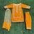 mustard yellow woven cotton silk jacket styled men kurta set