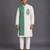 Off white teal printed cotton silk Men Kurta Set