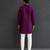 Grape purple embroidered cotton silk Men Kurta Set