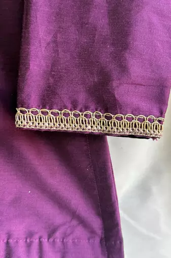 Grape purple embroidered cotton silk Men Kurta Set