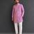 Lilac purple embroidered cotton silk Men Kurta Set