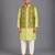 Lime green embroidered cotton silk Men Kurta Set
