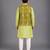 Lime green embroidered cotton silk Men Kurta Set