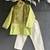 Lime green embroidered cotton silk Men Kurta Set